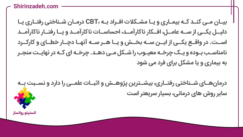 تصویر متن نوشت درمان شناختی رفتاری چیست