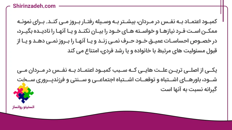تصویر متن نوشت افکار منفی درباره خودتان در کمبود اعتماد به نفس در مردان