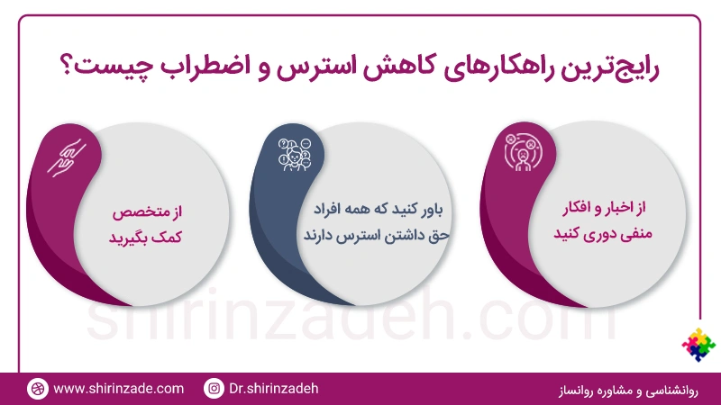 تصویر اینفوگرافی راهکارهای کاهش استرس و اضطراب